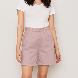 pink jean shorts 90s vintage Lee rose pastel pink‎ high waisted shorts